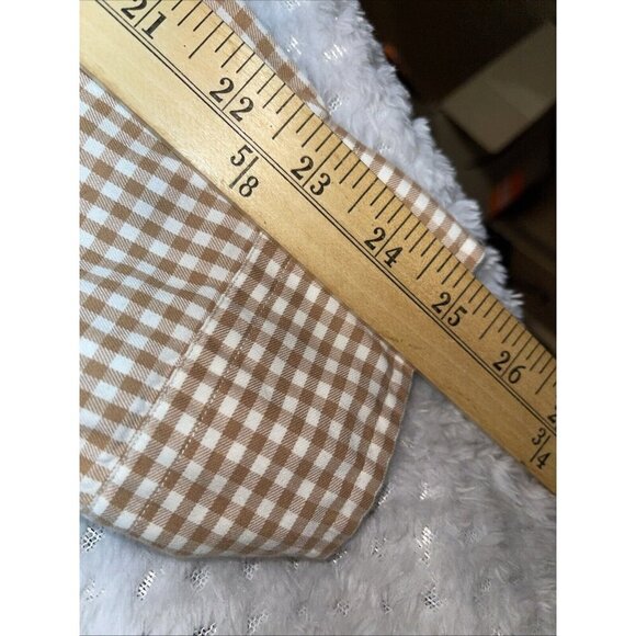 Polo Ralph Lauren L/S Button Down Shirt Men Big 4XB Tan Cream Plaid Flesh Pony - Picture 9 of 10